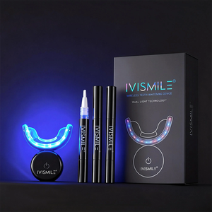 Kit de Blanqueamiento Dental Profesional IVISMILE, Disfraz Dental Azul y Rojo, Terapia de Marca Privada, Bandeja Bucal Casera, LED Inalámbrico - Product Image 1