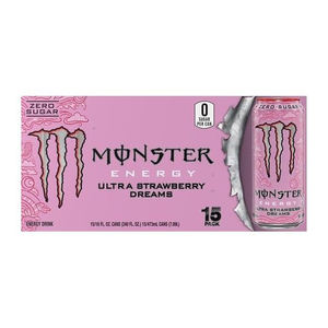 Bebida Energética Monster Energy Strawberry Dreams Más Vendida, 12 x 473 ml, Bebida Energética con Sabor a Fresa para Exportación - Product Image 1