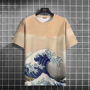 Fish Ocean View Sunraise Style Hombres Camisetas Sublimación Tamaño grande Animal Pintura Casual Artista Camisetas para hombres - Product Image 2