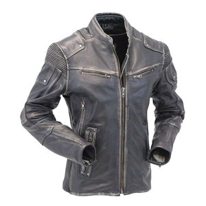 Chaqueta de Cuero Genuino de Lujo para Hombre, Talla Grande, Estilo Motero Vintage, Cierre de Cremallera, Impermeable, Resistente al Viento, Ropa Casual de Calle para Invierno - Product Image 2