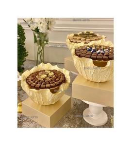Le plus nouveau bol de chocolats en métal de conception avec le bol de service de dates de dessert de couleur or de la plus haute qualité de l'Inde - Product Image 3