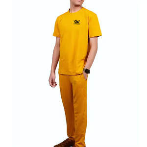 Pantalones y camisetas transpirables de manga corta color liso último diseño ropa informal a la venta - Product Image 2