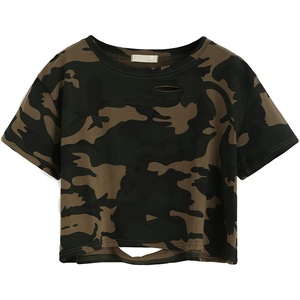 เสื้อยืดครอปสำหรับผู้หญิงเสื้อครอปเสื้อแขนสามส่วนสีพิเศษ - Product Image 1