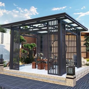 Pergola de jardin en alliage d'aluminium de qualité supérieure, style chinois moderne, pavillon extérieur de luxe pour villa, vente en gros - Product Image 3
