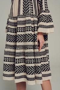 Nouveautés Robe tunique courte une pièce faite à la main pour femmes col en V texturé respirant léger viscose/coton pour l'été - Product Image 5