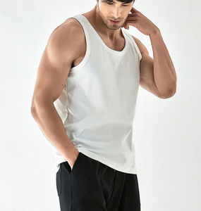 Durable hommes Gym entraînement débardeur respirant solide Sport gilet découpe décontracté respirant grande taille tricoté sans manches Fitness - Product Image 3