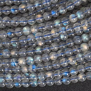 Cuentas Sueltas Redondas de Labradorita Gris Natural Genuina de Grado AA de 2/3/4 mm, Cuentas de Piedra a Granel de 15 Pulgadas/7.5 Pulgadas - Product Image 1