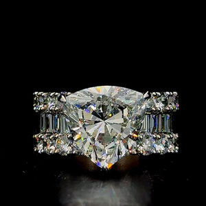 Bague en or blanc 18KT 5.42 CT trillion et diamants de laboratoire taillés en baguette sur vente en gros de diamants de laboratoire en serti à griffes pour elle - Product Image 1