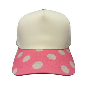 Wholesale Custom Y2K Pink Spotted & Two-Tone Baseball <b>Cap</b> 3D Embroidery Letter Hat <b>Vintage</b> Cotton Snapback for Women Small MOQ - Product Image 1