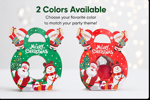 Custom <b>Christmas</b> Gable Treat <b>Boxes</b> with Bow Handle Green Red Full Color Printed Party Favor Candy Gift Packaging Wholesale - Product Image 3