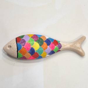 Hand-Painted <b>Wooden</b> Fish Wall Hanging Decoration Rustic Handmade <b>Craft</b> - Product Image 5