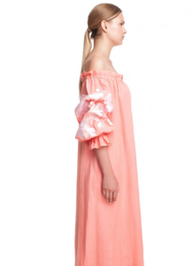 <b>Hot</b> Selling European Style Ukrainian Inspired Off-Shoulder Long Maxi 100% Cotton Floor-Length New Collection Embroidery Detail - Product Image 3