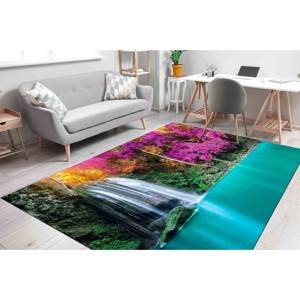 Tapis Paysage Lac Cascade : Tapis d'intérieur antidérapant imprimé nature, tapis fin non tissé - Product Image 2