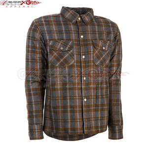 Chemise de motard en flanelle pour homme au look élégant et en coton durable pour l'équitation Chemise de motard en flanelle confortable à carreaux pour homme - Product Image 1