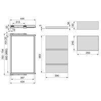 Emuca España - Kit de bandeja modular de 800 mm, organizador de ropa ajustable con cierre suave y 2 cestas, marco guía para armarios
