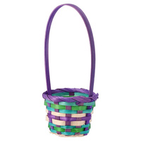 Panier de rangement multifonctionnel en bambou tressé coloré, écologique, accessoires de cuisine, design suspendu fonctionnel, rangement domestique