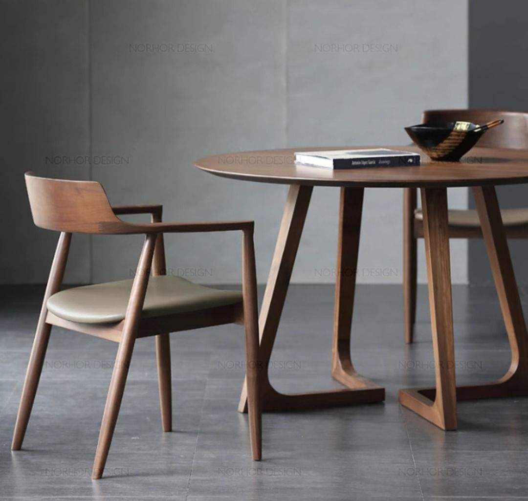 Teak Table in Walnut Color in Dia 100 cm