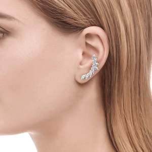 Boucles d'oreilles Jeulia en argent sterling, coupe marquise, motif feuille, pour mariage - Product Image 4