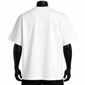 Camiseta Blanca de Manga Corta con Cuello Redondo para Hombre, con Estampado Digital Geométrico, Estilo Urbano, Corte Regular, Tela de Jersey de Algodón - Product Image 3