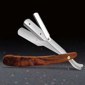 Navajas de Afeitar Rectas Manuales de Acero Inoxidable de Alta Calidad para Hombre, Mango de Madera, Herramienta de Belleza para Barbería - Product Image 6