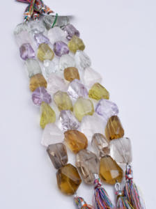 พลอยธรรมชาติผสมหลายชนิด ทรงเหลี่ยม 4 เส้น สำหรับทำเครื่องประดับชั้นดี - Product Image 2