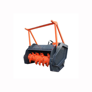 Broyeur à tambour compatible Skid Steer pour la gestion forestière de déchiquetage de débroussaillage de terrain de tracteur et l'enlèvement de souche d'arbre - Product Image 1