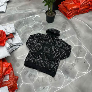 Sudaderas con capucha de muestra gratis para hombre logotipo personalizado Tech Fleece 100% algodón SDL sudaderas con capucha con estampado personalizado de diamantes de imitación OEM ODM sólido SDL sudaderas con capucha para hombre - Product Image 4