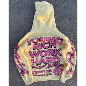 Conjunto de chándal informal con capucha para mujer, 2 uds., logotipo personalizado estampado, 100% algodón, secado rápido, respetuoso con el medio ambiente, invierno, venta al por mayor - Product Image 6