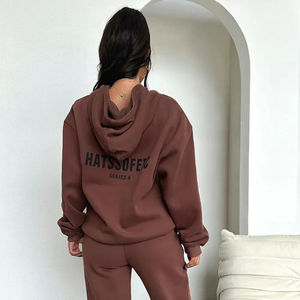 Nueva llegada logotipo personalizado impreso Casual sudaderas conjuntos 100% algodón cuello redondo deporte polar - Product Image 5