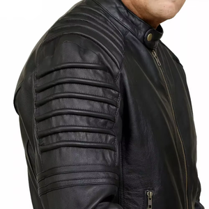 Chaqueta de Cuero Casual para Hombre, Estilo Nuevo, Desgastada, de Piel de Cordero Genuina, Material de Primera Calidad, Precio al por Mayor - Product Image 4