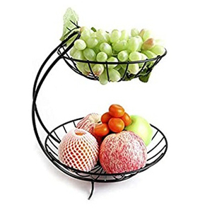 Panier de fruits en métal élégant classique le plus vendu paniers de rangement en fil de fer en gros avec touche décorative - Product Image 3