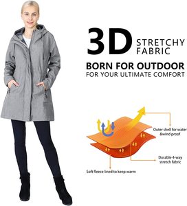 Al aire libre Durable Mujer de punto Softshell impermeable a prueba de viento transpirable Chaqueta de invierno - Product Image 4