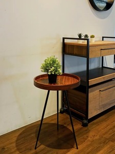 Table d'appoint ronde en bois de style nordique moderne, petite table basse pour salon, meubles de maison - Product Image 4