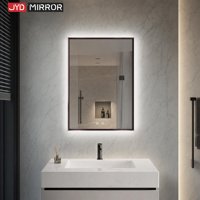Miroir de salle de bain LED 500 x 700 avec éclairage intégré, anti-buée, à gradation progressive, vente en gros, fournisseur d'usine personnalisé