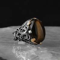 Bague en argent sterling 925 pour homme, sertie de pierres précieuses, taille ovale, turquoise, style vintage, pour mariage ou fête, avec logo personnalisé, vente en gros