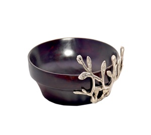 Elegante Tazón de Madera Resistente con Asa Metálica y Acabado en Polvo - Uso en Restaurantes, Hecho a Mano, Clásico, Elegante, Precio Bajo - Product Image 1
