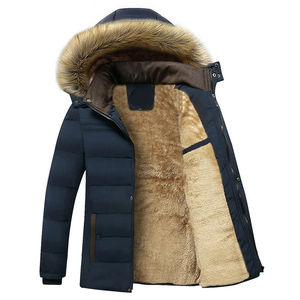 Vêtements d'hiver tendance pour hommes, parka matelassée imperméable noire pour hommes, veste longue pour l'extérieur - Product Image 1