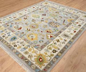 Alfombra Turca Oushak Vintage Exquisita, Hecha a Mano con Lana, de Pelo Alto, de 5x8-9x12 pies, Duradera, Lavable, Antideslizante, para Uso en el Hogar - Product Image 2