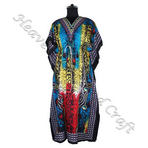 KFL004 Floral Printed Casual Wear Silk Long <b>Kaftans</b> for <b>Women</b> Long Size <b>Kaftan</b>/Caftan Cotton Clothing <b>Kaftan</b> Print <b>Women's</b> Dress - Product Image 5