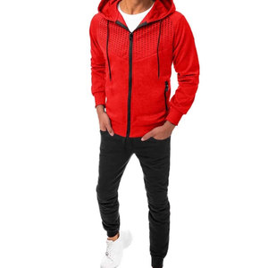 Ensemble de survêtements d'hiver écologiques grande taille pour hommes 100% coton polaire à manches longues vêtements de sport respirants solides - Product Image 5