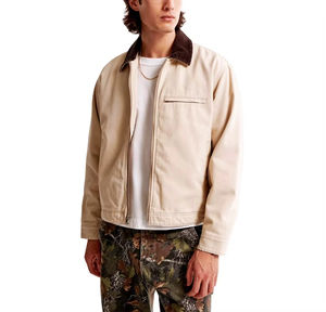 Chaqueta de trabajo de lona personalizada OEM para hombre, chaqueta de trabajador con forro acolchado de alta calidad, chaqueta de trabajo de lona de algodón con cremallera personalizada para hombre - Product Image 2