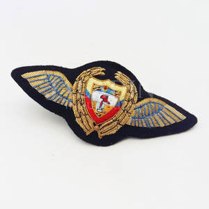 Top Quality <b>Badges</b> Wholesale Custom Hand Made Embroidery Twill Fabric <b>Badge</b> Uniforms Bullion Embroidered <b>Badge</b> - Product Image 5