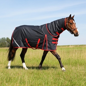 Alfombra de asistencia de caballo impermeable transpirable de primera calidad con correas ajustables y cubierta de cuello manta de cuerpo completo para equitación ecuestre - Product Image 2