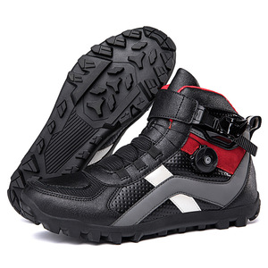 Chaussures de sport en cuir imperméables et respirantes pour moto, bottes de course pour moto, motocross pour hommes à prix avantageux - Product Image 2