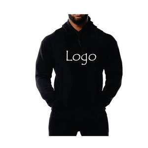 Venta al por mayor 100% algodón hombres sudaderas con capucha peso pesado básico bordado Logo sudadera alta calidad invierno esencial liso teñido - Product Image 2
