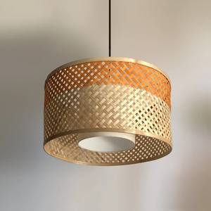 Abat-jour suspendu en bambou rustique fait à la main, écologique, design moderne, pour cuisine, salles à manger, restaurants - Product Image 1