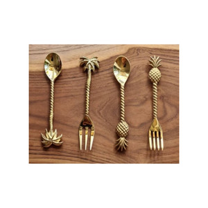 High Quality Brass <b>Mini</b> Flatware Cutlery Set of 2 <b>for</b> Home Restaurant Hotel Wedding & Gifted Item Brass Flatware Sets <b>for</b> <b>Sale</b> - Product Image 1
