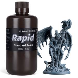 เรซิ่น ELEGOO Rapid 405nm UV Curing สีเทาความแม่นยำสูง 1000 กรัม เรซิ่นโฟโตพอลิเมอร์สำหรับเครื่องพิมพ์ 3 มิติ LCD แบบเร็ว - Product Image 1