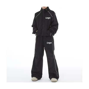 2024 haute qualité hommes Nylon survêtement imperméable léger coupe-vent Jogging survêtement ensemble avec Logo fonction - Product Image 1