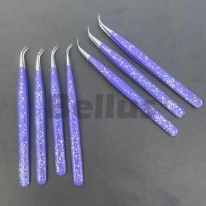 Ensemble de pincettes à cils en acier inoxydable personnalisées en gros d'usine pince à épiler d'extension à pointe en fibre de qualité supérieure outils à cils de haute précision - Product Image 6